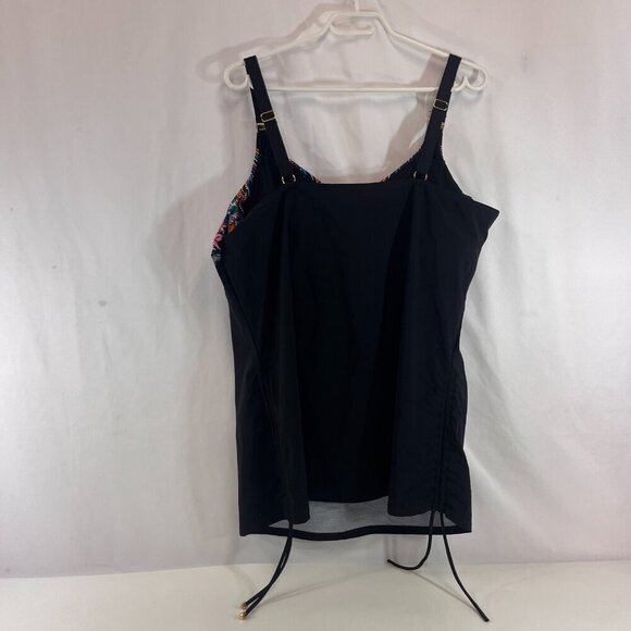 Christina Swimwear Tankini Bathing Suit Top Women Plus 3XD Black Floral Long NWT - Picture 2 of 10